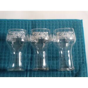 Set Of 3 Vintage 1970s Pepsi  16oz Drinking Glass with White Lettering 6” Tall